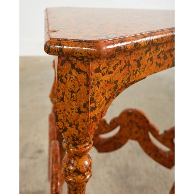 Pumpkin English Victorian Cricket Table Spreckled by Ira Yeager For Sale - Image 8 of 13