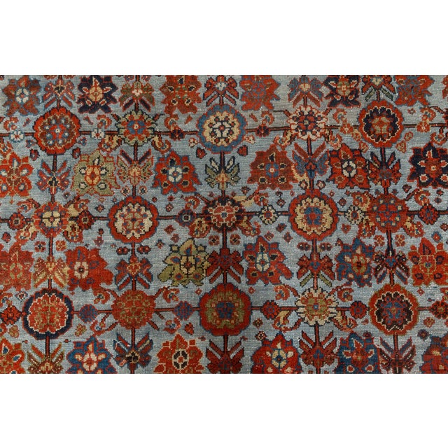 Authentic 19th Century Persian Sultanabad Handmade Wool Carpet For Sale - Image 4 of 8