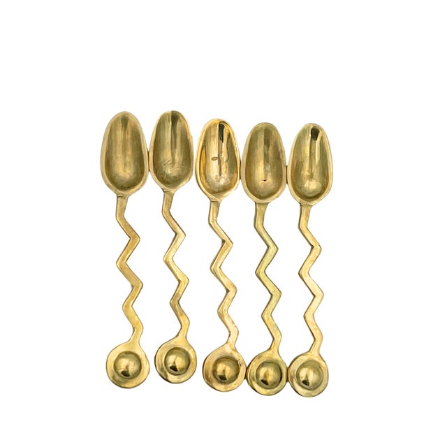 Trobar Coffee Spoons Set by Sebastiao Lobo/Trobar, Set of 5 For Sale - Image 12 of 12