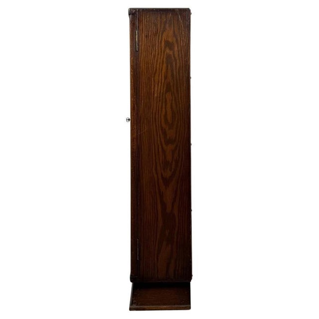 Early 20th Century Antique English Edwardian Oak Display Cabinet For Sale - Image 10 of 11