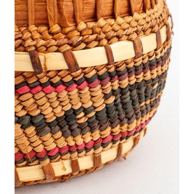 Wood Native American Woven Baskets, 2 For Sale - Image 7 of 8