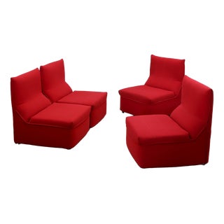 Vintage Baia Modular Lounge Armchairs by Citterio & Nava for B&B Italia, 1970s, Set of 4 For Sale