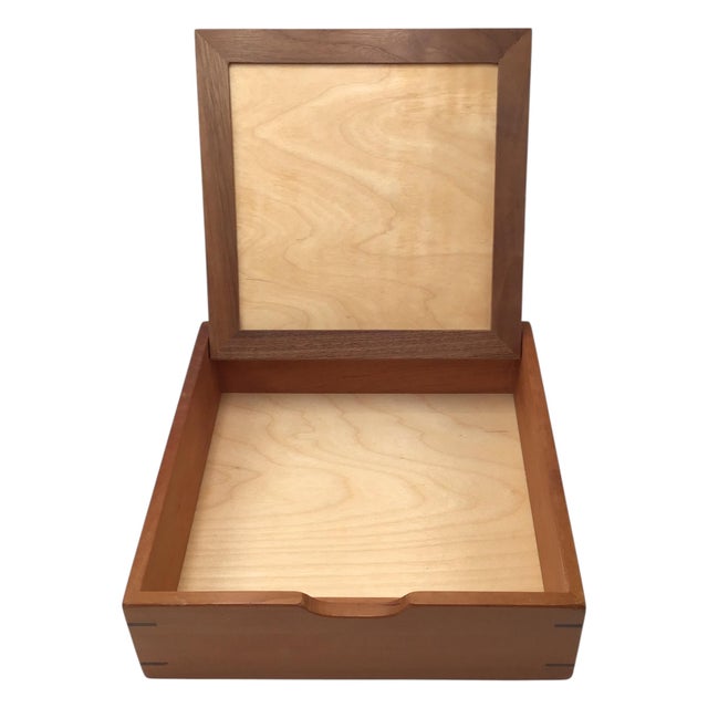 Unique Inlaid Marquetry Mixed Wood Vintage Box For Sale - Image 4 of 14