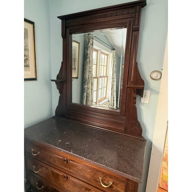 Late 19th Century Late 19th Century Victorian Eastlake Dresser With Mirror For Sale - Image 5 of 6