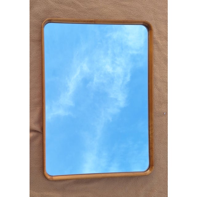 German Art Deco Wall Mirror with Maple Wood Frame, 1930s For Sale - Image 6 of 6