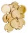 Vintage Hollywood Regency Cocktail Plates With Glass Cup Rest Holder, Gold Leaf Lacquer- Set of 12 Pieces For Sale