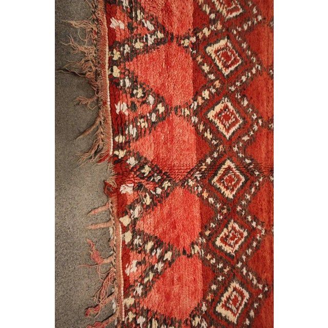 1960s Authentic Moroccan Red Tribal Rug North Africa For Sale In Palm Springs - Image 6 of 10