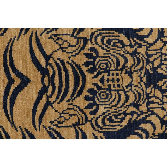 Shabby Chic Vintage Zeki Müren Rug in Orange With Brown and Blue Patterns by Rug & Kilim For Sale - Image 3 of 7