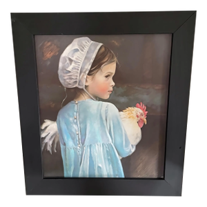 1980s Vintage N.A.Noël “Emma" Framed Lithograph Print With Official Embossed Stamp