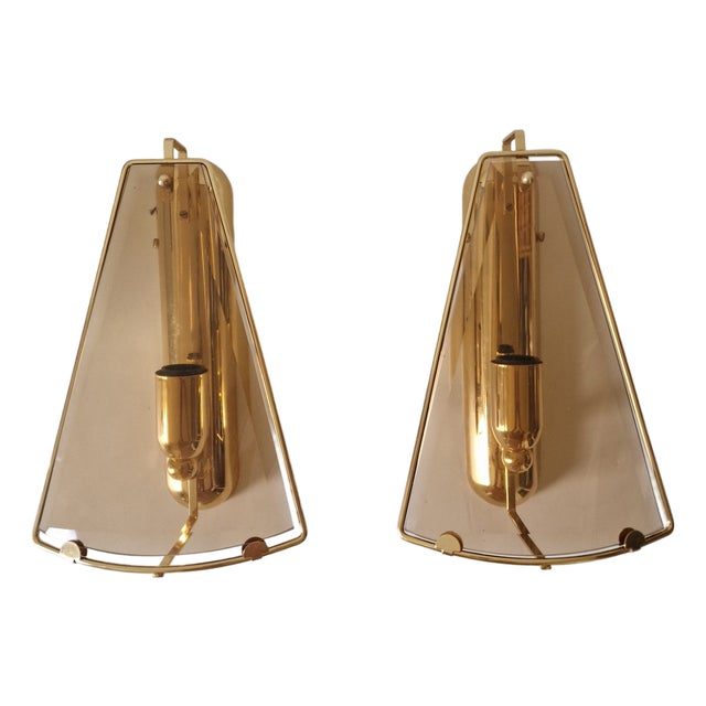 Brass Wall Lights from Lakro Amstelveen, 1980s, Set of 2 For Sale