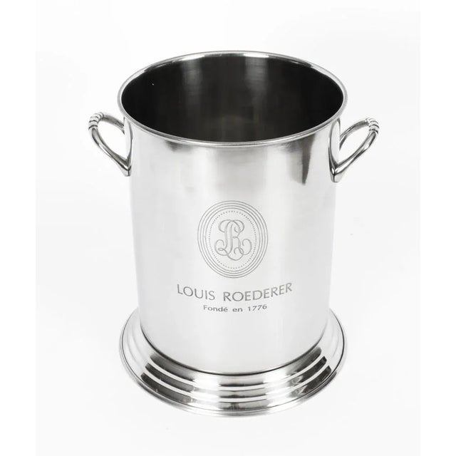 1980s Vintage Silver-Plated Champagne Coolers by Louis Roederer, 1980s, Set of 2 For Sale - Image 5 of 12