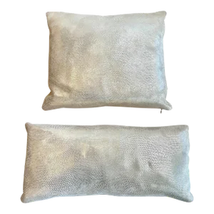 Gold Sharksin Style Galuchat Leather Pillows- a Pair
