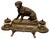 French Inkwell Stand with Hunting Retriever Dog, 1880 For Sale