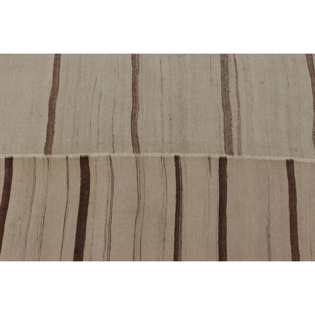 Textile Mid 20th Century Paneled Vintage Turkish Kilim Flat-Weave in Neutral Tones of Cream & Brown For Sale - Image 7 of 11