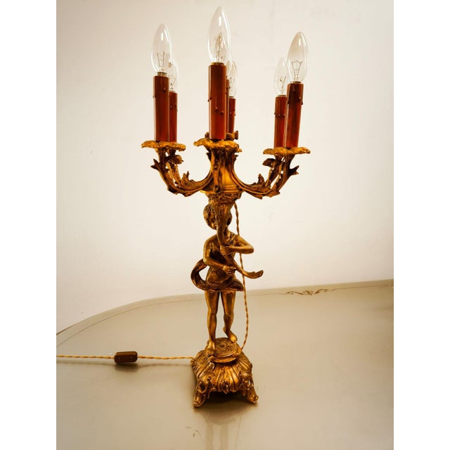 Bronze Putto Lamp with Six Lights For Sale - Image 17 of 18