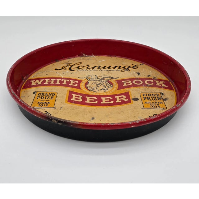 Description: Metal beer tray Hornung's White Bock Beer From Philadelphia, PA Condition: Some signs of age and use Some...