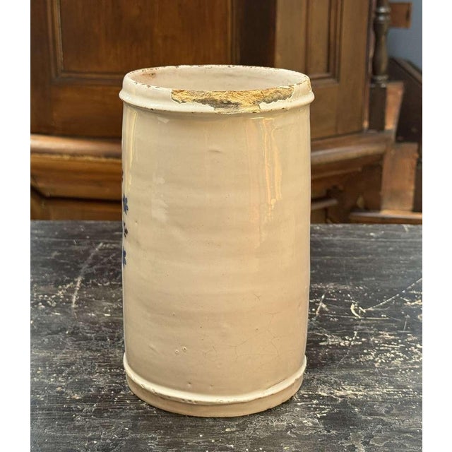 19th Century Earthenware Pharmacy Jar with Branches and with Snakes For Sale - Image 6 of 9