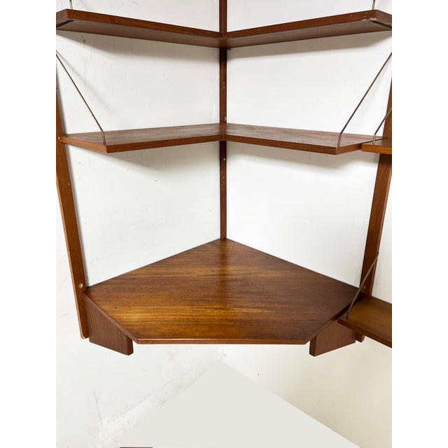C. 1960s Torbjorn Afdal Five Bay Teak Wall Mounted Shelving (W/ Corner) Unit For Sale - Image 10 of 12