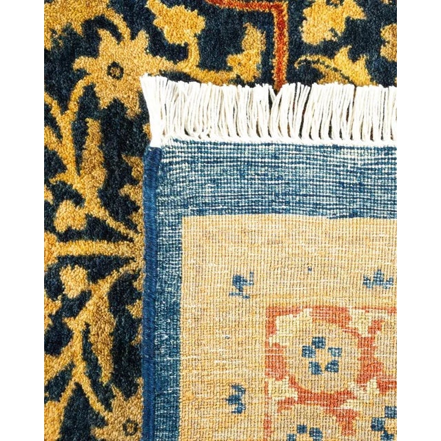 2000 - 2009 Mogul, One-of-a-Kind Hand-Knotted Area Rug in Blue, 6' 1" x 9' 1" For Sale - Image 5 of 8