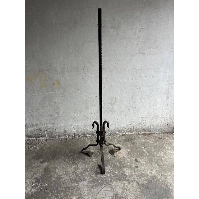 Brutalist Wrought Iron Sculpture Stand For Sale - Image 6 of 9
