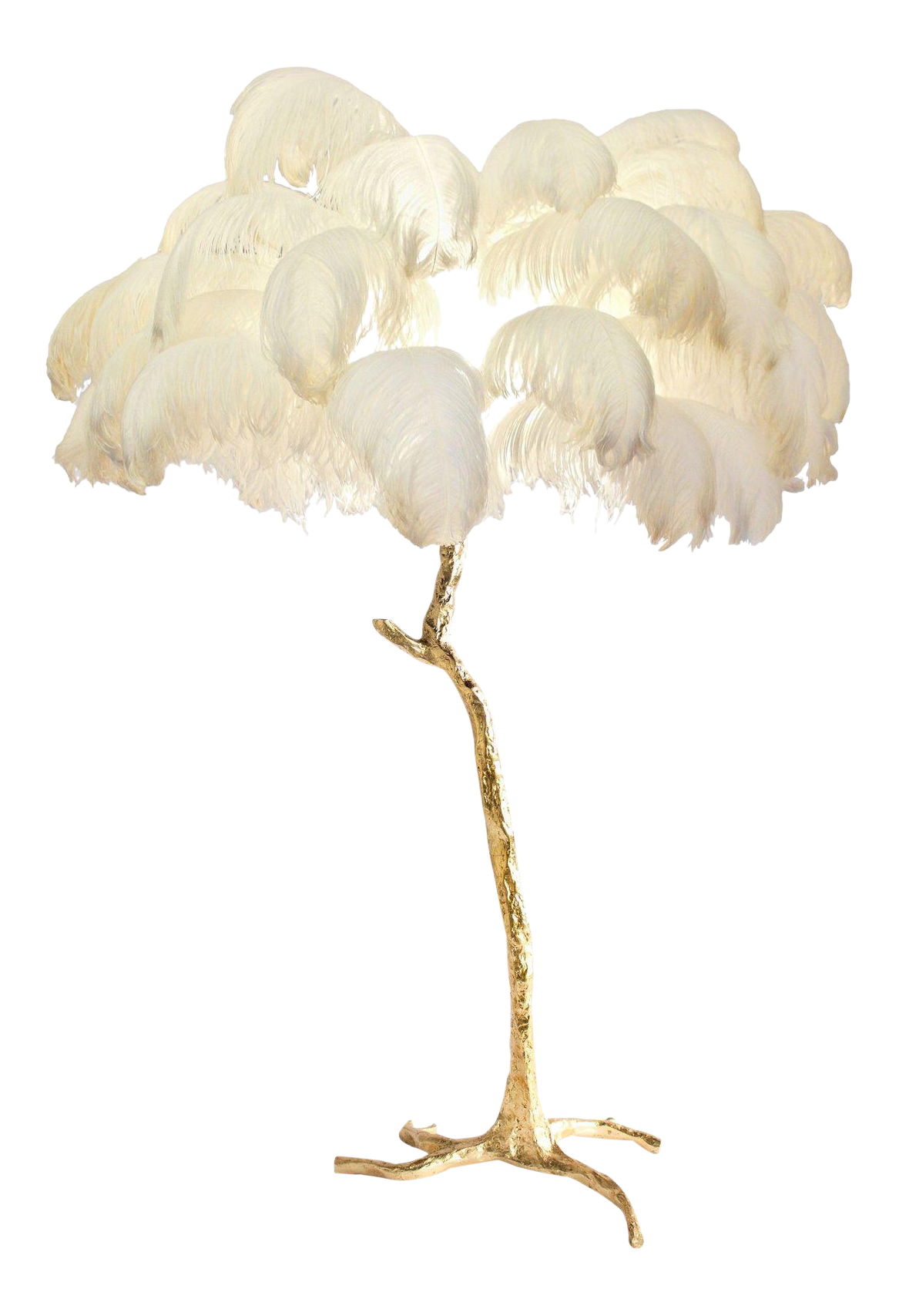 hollywood regency feather lamp