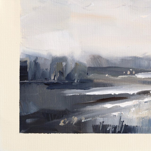 Landscape Study 252 - Serene Mixed Media Ocean Painting on Canvas Paper Original Artwork by Jodi Miller For Sale - Image 4 of 5