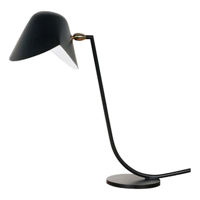 Mid-Century Modern Black Antony Table Lamp from Serge Mouille For Sale