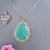 Italian Persian Turquoise Diamond Pendant With Chain 17" 14k WG 9.9 TCW Certified For Sale - Image 3 of 18