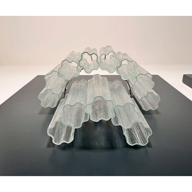 Vintage Murano Glass Tube Wall Sconces with 13 Transaparent Glass Tube, 1990s, Set of 2 For Sale - Image 15 of 17
