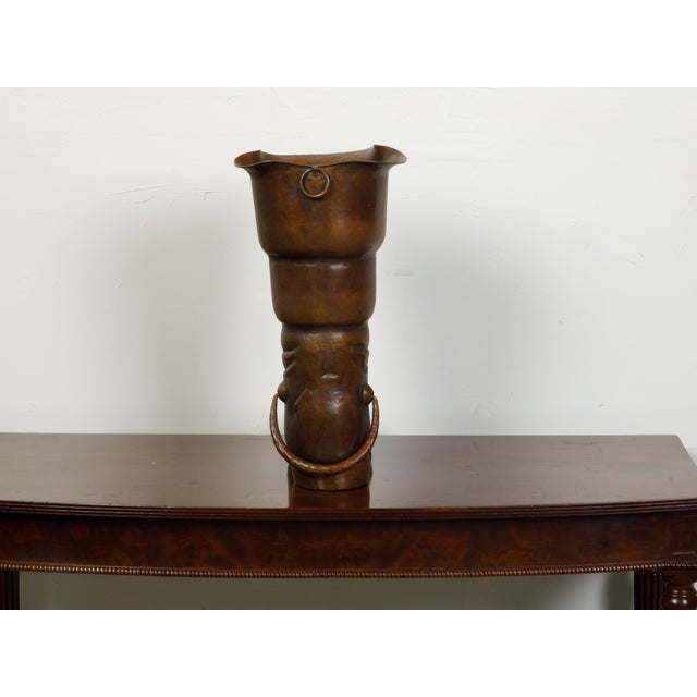 Vintage English Midcentury Copper Umbrella Stand Depicting a Boot For Sale - Image 10 of 12