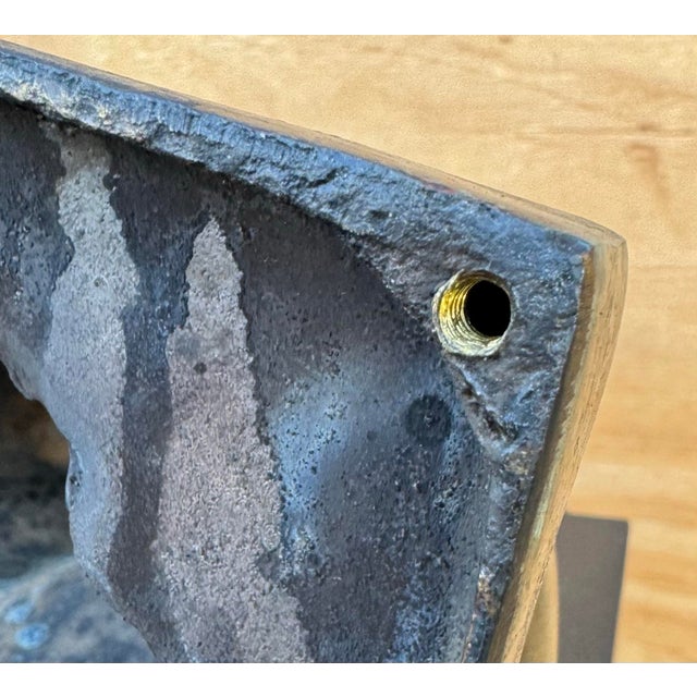 Verdigris Vintage Abstract Verdigris Bronze Guitar Player Musician Signed Modern Art Sculpture For Sale - Image 8 of 8