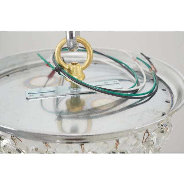 Transparent Mid 20th Century Restored 9 In. Crystal Flush Mount Ceiling Light For Sale - Image 8 of 8