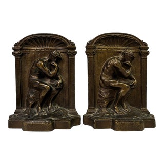 1940s “The Thinker” Bookends- a Pair For Sale