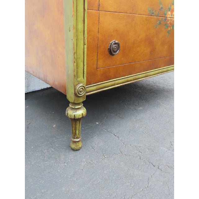 French Early 1900s Carved Hand Painted Cameo Tall Chest of Drawers 6561 For Sale - Image 17 of 18