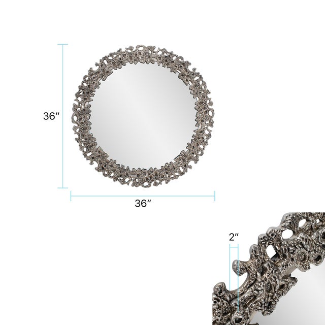 Gray Molten Reef Mirror Round For Sale - Image 8 of 8