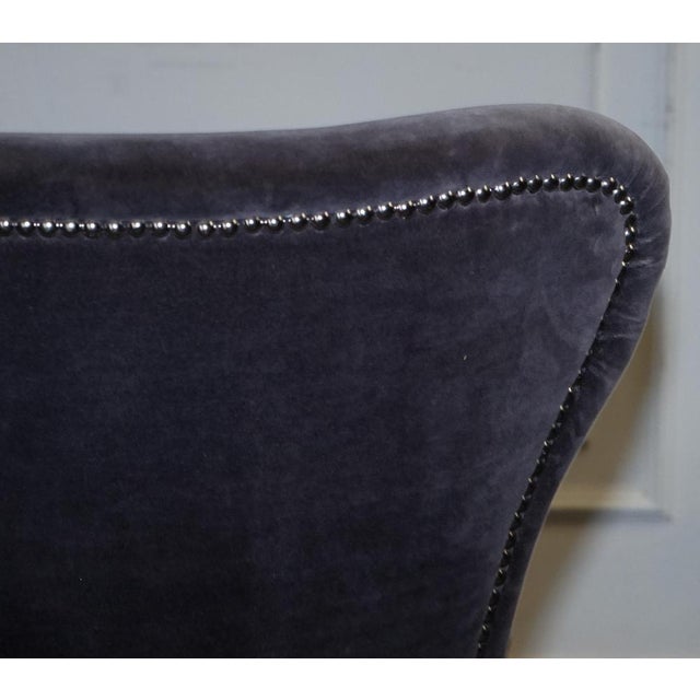 Vintage Richmond Desk or Dining Chair in Navy Velvet with Studs from Halo For Sale - Image 12 of 18