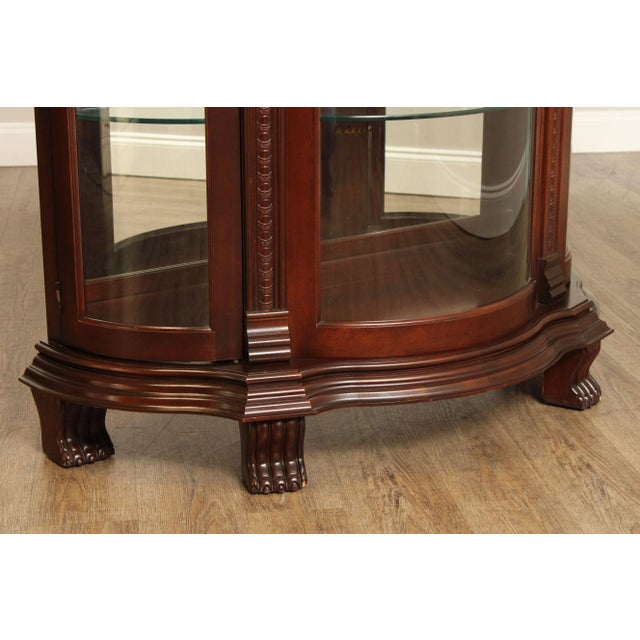 Philip Reinisch Company Bow Front Illuminated Curio Cabinet For Sale - Image 4 of 12