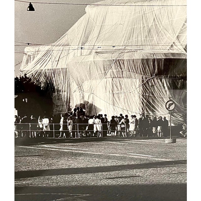 Christo and Jeanne-Claude, Vintage Signed SIlver Gelatin Photograph Christo Wrapped Kunsthalle Cugini Photo, 1968 For Sale - Image 11 of 12