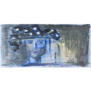Swedish Artist, Composition with Woman's Face, 1950s-1960s, Oil on Canvas For Sale