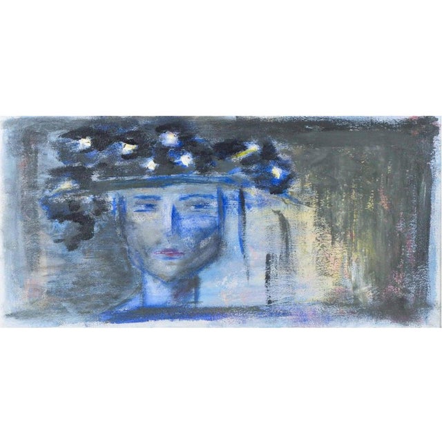 Swedish Artist, Composition with Woman's Face, 1950s-1960s, Oil on Canvas For Sale