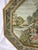 Early 19th Century French Provincial Romantic Couple / Love Tapestry Wall Art in Dimensional Golden Octagon Frame For Sale - Image 4 of 12