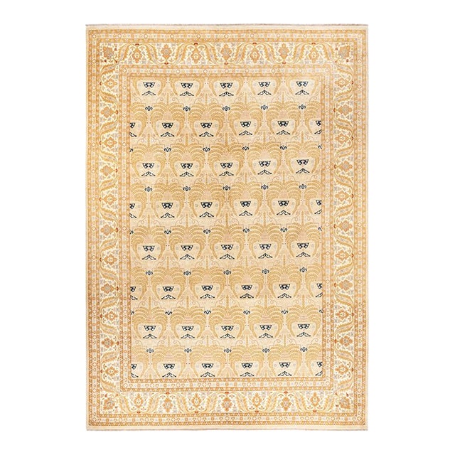 Mogul, One-of-a-Kind Hand-Knotted Area Rug in Ivory, 10' 2" x 14' 5" For Sale