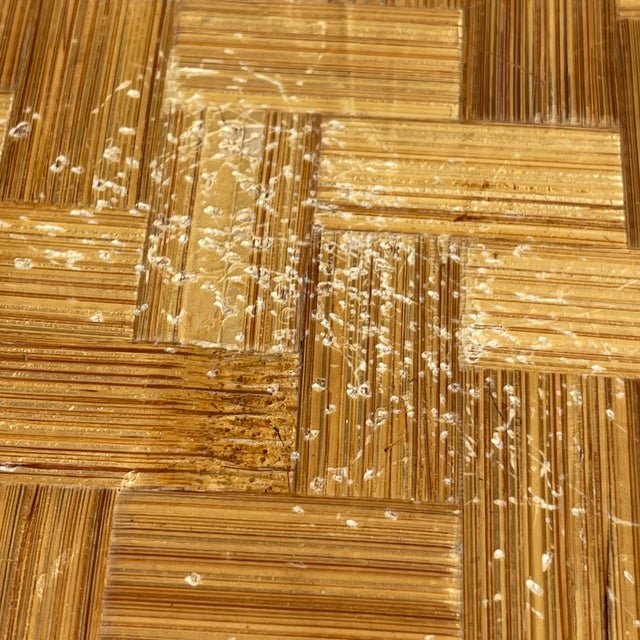 Campaign Mid-Century Campaign Style Parquet Woven Bamboo Dresser Chest Drawers For Sale - Image 3 of 10