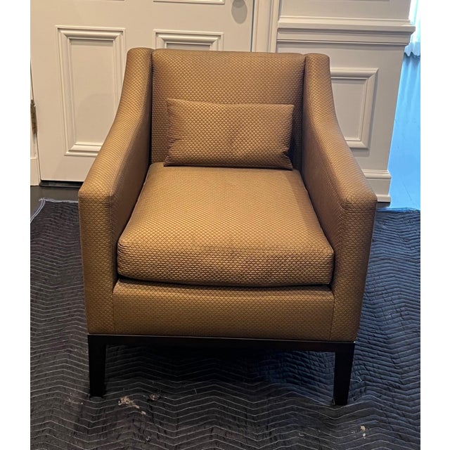 Wood Pair of Custom Armchairs in Jim Thompson Silk Upholstery For Sale - Image 7 of 9