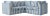 Sophie Conran Coco 3x3 Sectional Sofa - Sea Holly Blue Stripes with Knife Edge Cushion For Sale