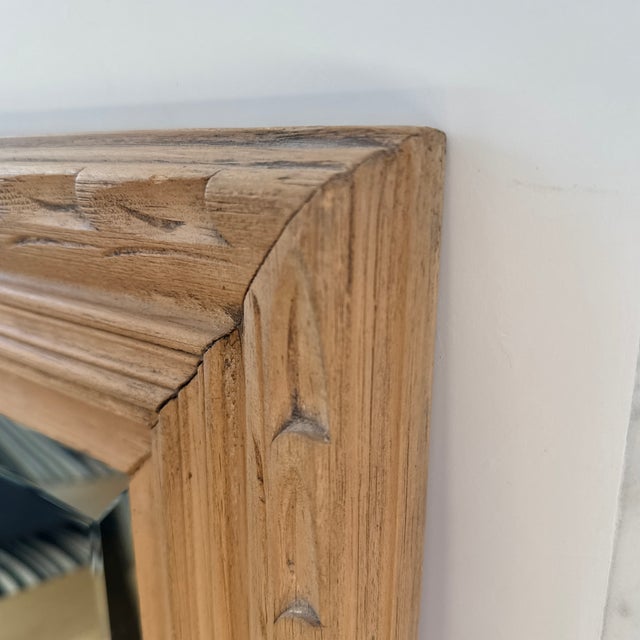 1920s Hand Carved Wood Mirror. For Sale - Image 5 of 6