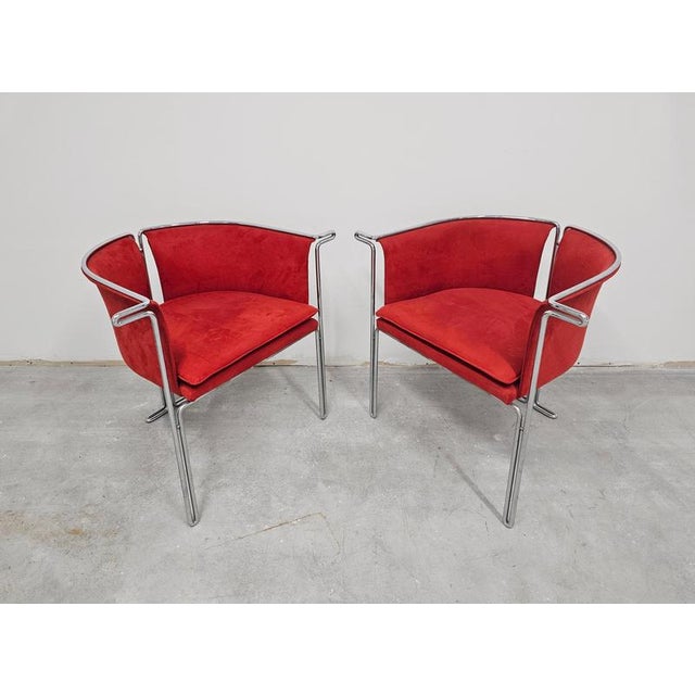 Set of Entelechy Series Side Chairs attributed to John Portman for Saporiti, 1980s For Sale - Image 4 of 15