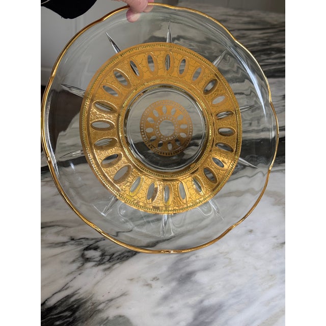 Gold Encrusted Mid-Century Modern Culver Piza Pattern 11” Platter For Sale - Image 9 of 9