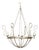 Vintage Rock Crystal, Oyster and Steel Basket Six-Light Chandelier, US Wired For Sale