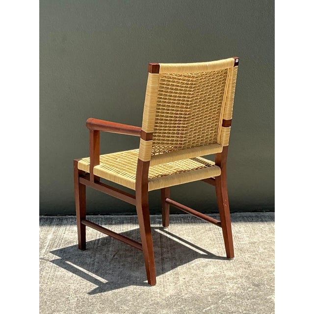 Donghia Vintage Donghia Woven Rattan “Merbau” Arm Chair For Sale - Image 4 of 12